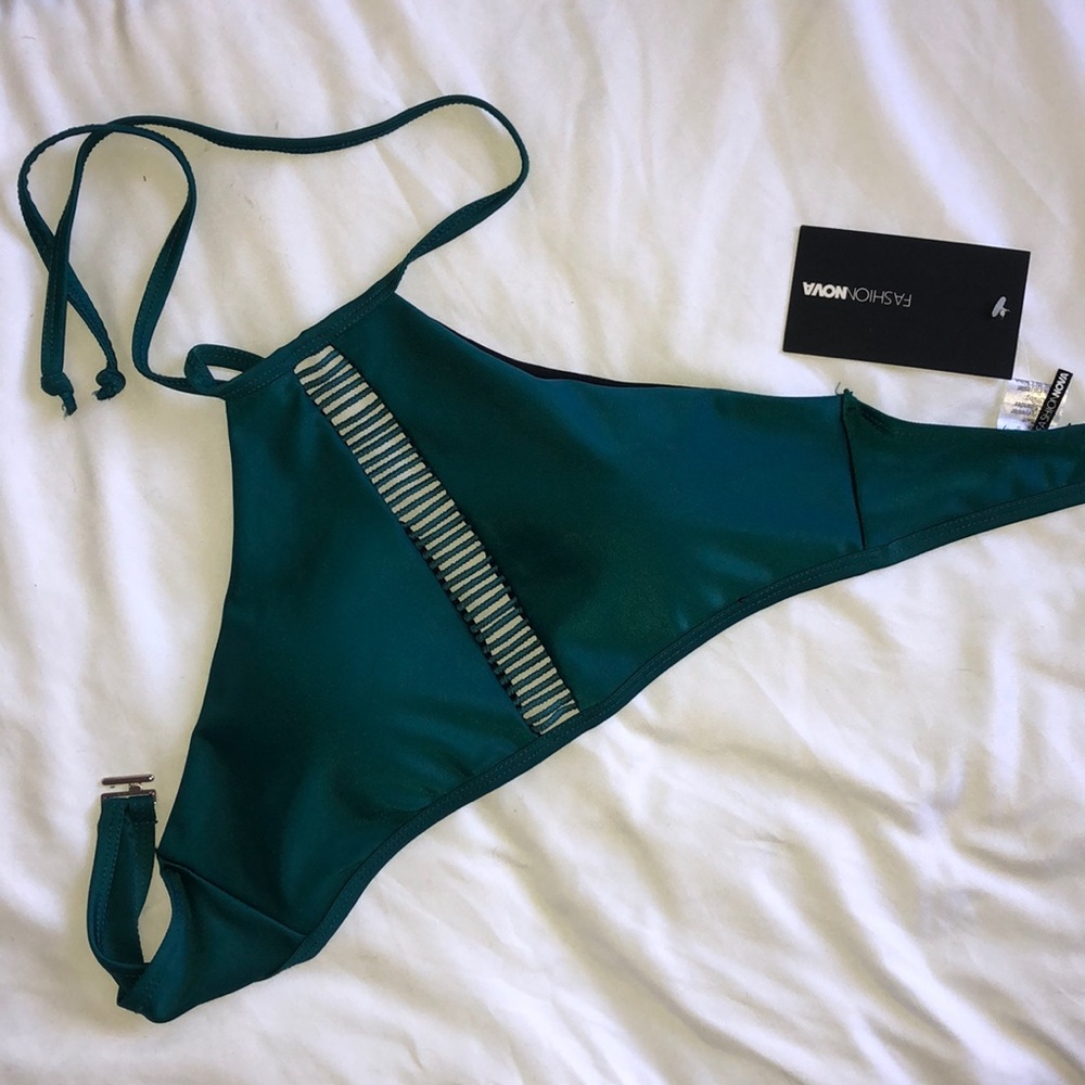 NWT Deep Green High Neck Bikini Top